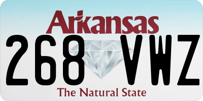 AR license plate 268VWZ