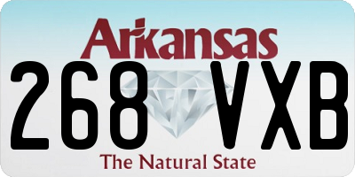 AR license plate 268VXB