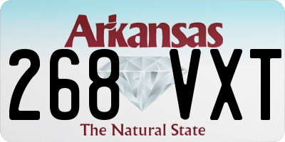AR license plate 268VXT