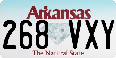 AR license plate 268VXY
