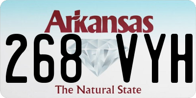 AR license plate 268VYH