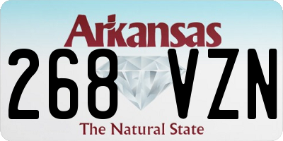 AR license plate 268VZN