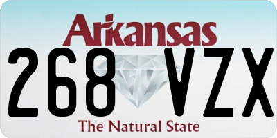 AR license plate 268VZX