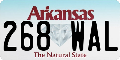 AR license plate 268WAL