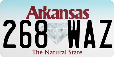 AR license plate 268WAZ