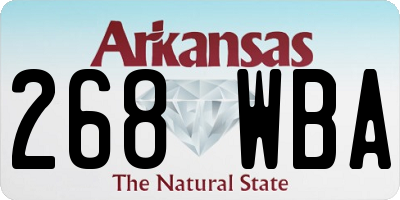 AR license plate 268WBA