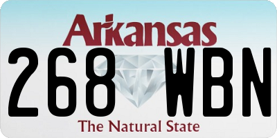 AR license plate 268WBN