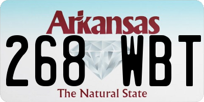 AR license plate 268WBT