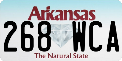 AR license plate 268WCA