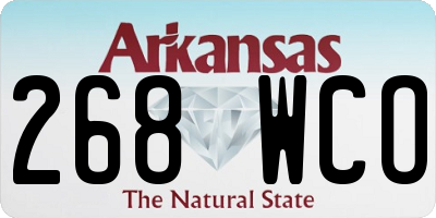 AR license plate 268WCO