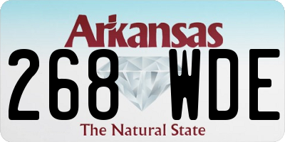 AR license plate 268WDE