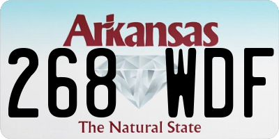 AR license plate 268WDF