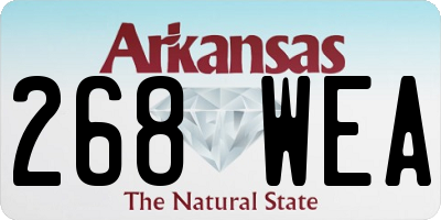 AR license plate 268WEA