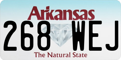 AR license plate 268WEJ
