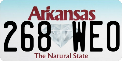 AR license plate 268WEO