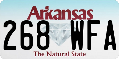 AR license plate 268WFA