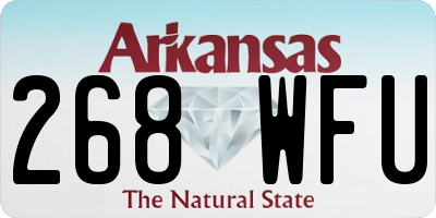 AR license plate 268WFU