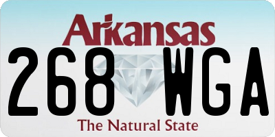 AR license plate 268WGA