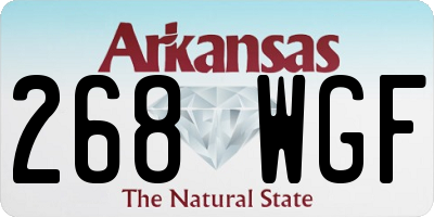 AR license plate 268WGF