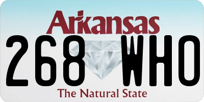 AR license plate 268WHO