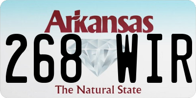 AR license plate 268WIR