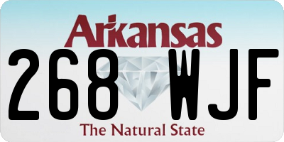 AR license plate 268WJF