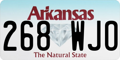 AR license plate 268WJO