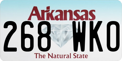 AR license plate 268WKO