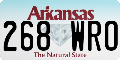 AR license plate 268WRO
