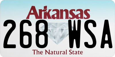 AR license plate 268WSA