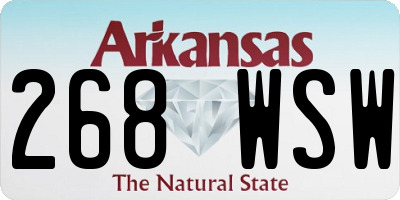 AR license plate 268WSW
