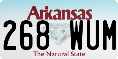 AR license plate 268WUM