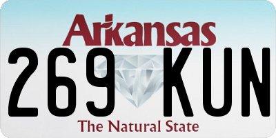 AR license plate 269KUN