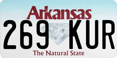 AR license plate 269KUR