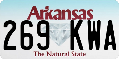 AR license plate 269KWA