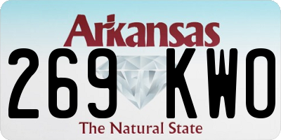 AR license plate 269KWO