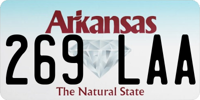 AR license plate 269LAA