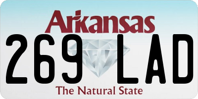 AR license plate 269LAD