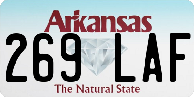 AR license plate 269LAF