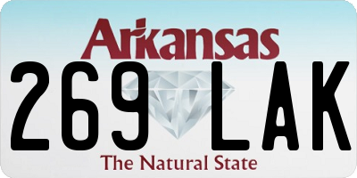 AR license plate 269LAK