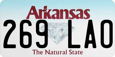 AR license plate 269LAO