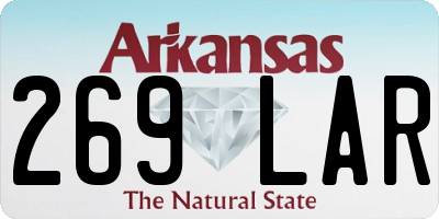 AR license plate 269LAR