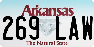 AR license plate 269LAW