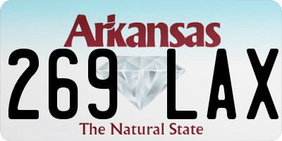 AR license plate 269LAX