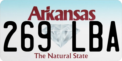 AR license plate 269LBA