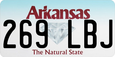 AR license plate 269LBJ