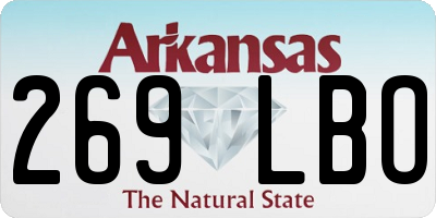 AR license plate 269LBO