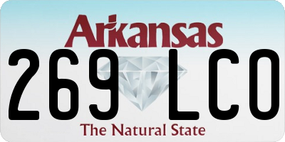 AR license plate 269LCO