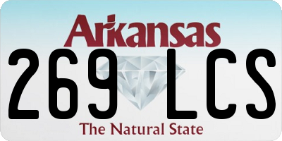 AR license plate 269LCS