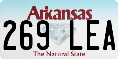 AR license plate 269LEA